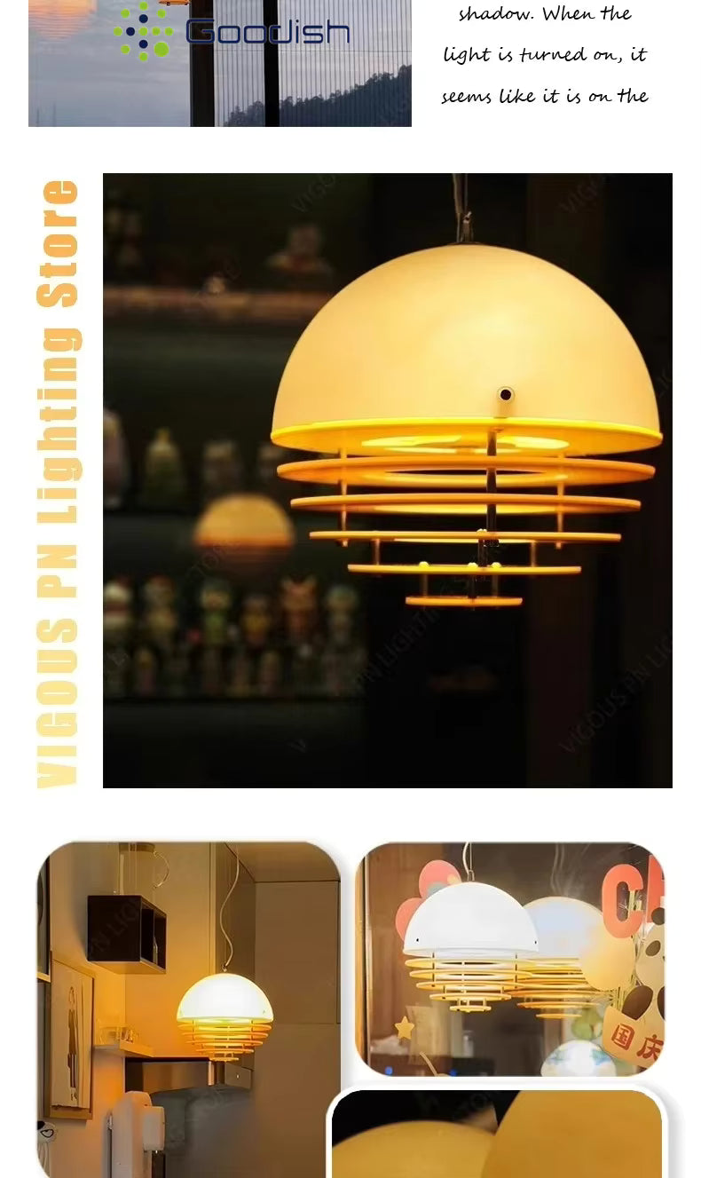 Medieval Nordic Bauhaus Sunset Time Orange LED Pendant Lights Art Creative Lamps for Living Room Home Decoration Chandeliers