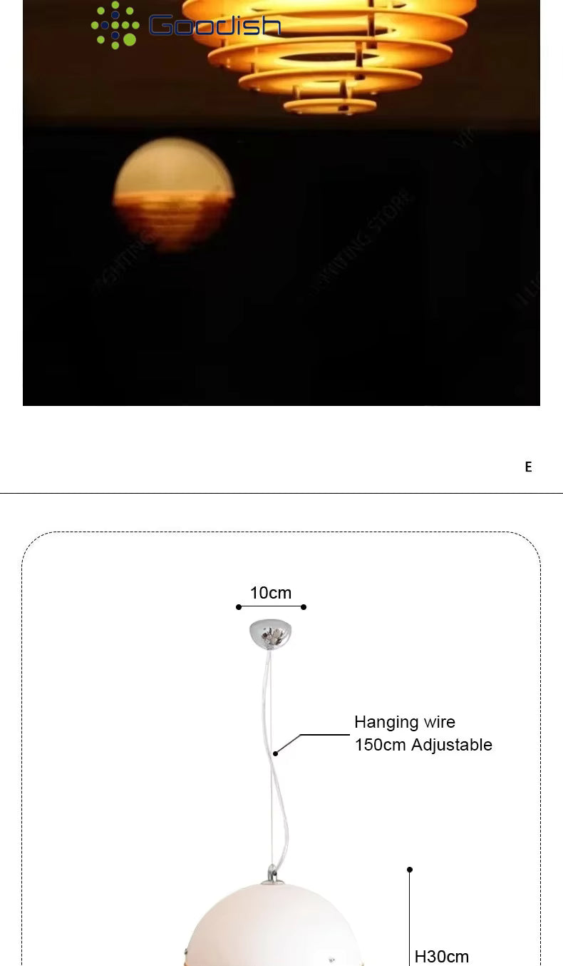 Medieval Nordic Bauhaus Sunset Time Orange LED Pendant Lights Art Creative Lamps for Living Room Home Decoration Chandeliers