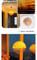 Medieval Nordic Bauhaus Sunset Time Orange LED Pendant Lights Art Creative Lamps for Living Room Home Decoration Chandeliers
